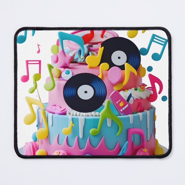 Item preview, Colorful Music Party Cake Vinyl Records and Notes Dessert Design designed and sold by MythicCotton.