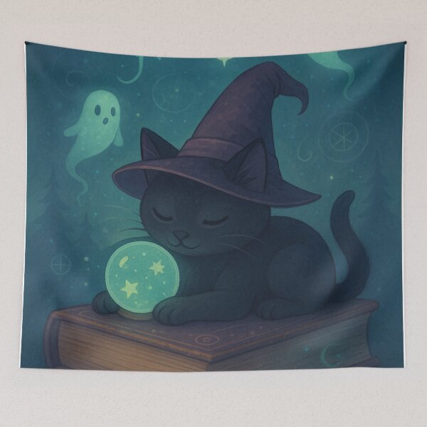 Item preview, Enchanted Dreams – The Magical Night of the Sleeping Cat designed and sold by TheMysticCats.