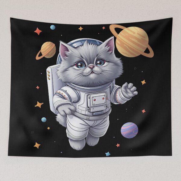 Item preview, Cute Cat Astronaut T-Shirt designed and sold by Thompika.