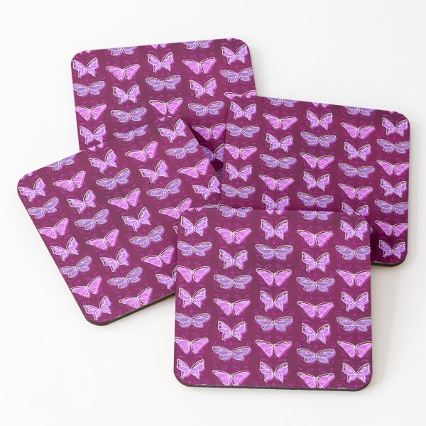 Item preview, Fuchsia Flutter - Pink & Purple Butterfly Pattern designed and sold by JuliaLaurynArt.