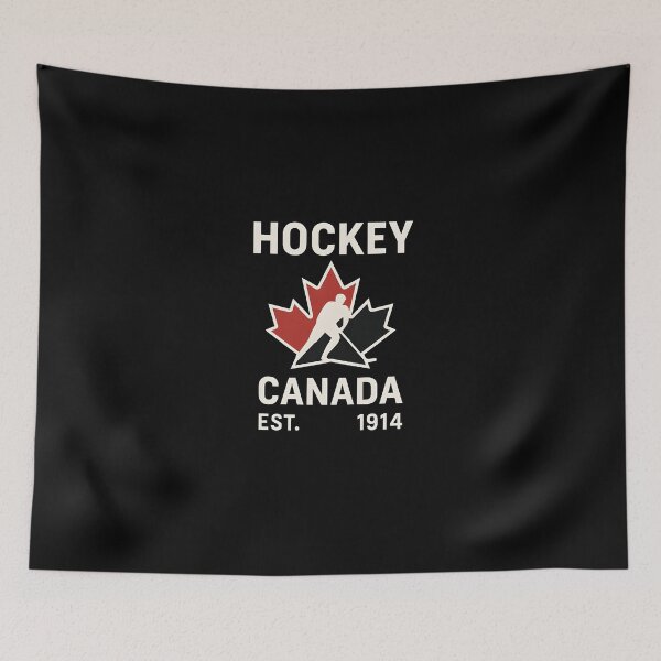 Item preview, Hockey Canada EST. 1914 Shirt – Classic White on Black Vintage Hockey T-Shirt designed and sold by WAUZ.