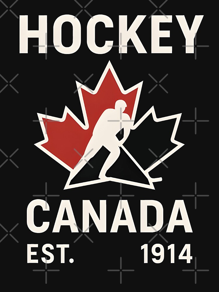 Thumbnail 7 of 7, Classic T-Shirt, Hockey Canada EST. 1914 Shirt – Classic White on Black Vintage Hockey T-Shirt designed and sold by WAUZ.