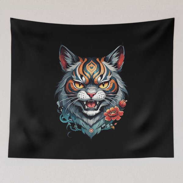 Item preview, Traditional Japanese Tattoo Feline Fury designed and sold by JohnnyVillas.