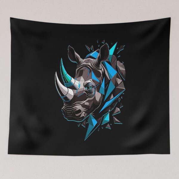 Item preview, Rhino Artwork - Blue designed and sold by StefAnimal.