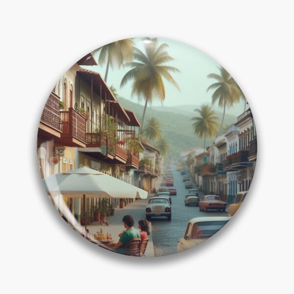 Item preview, Vibrant 1970s Maracay – AI Artwork Colorful Roadside Café Scene for City Lovers, Travelers, and Vintage Enthusiasts designed and sold by knalpot-design.