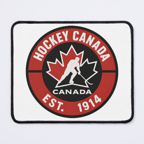 Artikelvorschau, Hockey Canada EST. 1914 Schwarzer Kreisaufkleber – Vintage Canadian Hockey Pride entworfen und verkauft von WAUZ.