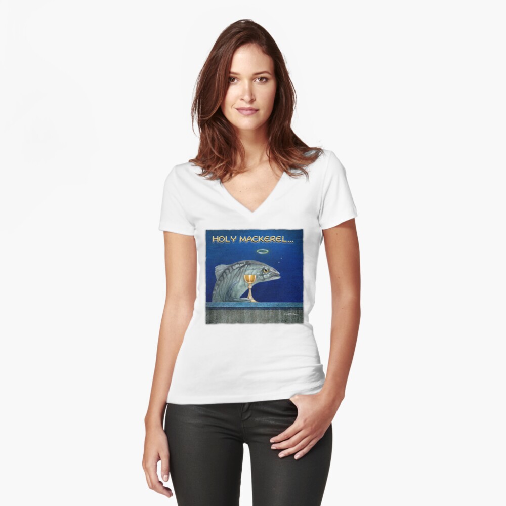Item preview, Fitted V-Neck T-Shirt designed and sold by willbullas.