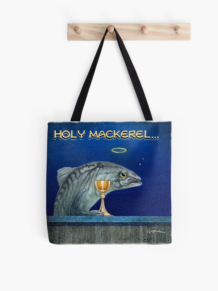 Thumbnail 1 of 2, Tote Bag, holy mackerel... designed and sold by willbullas.