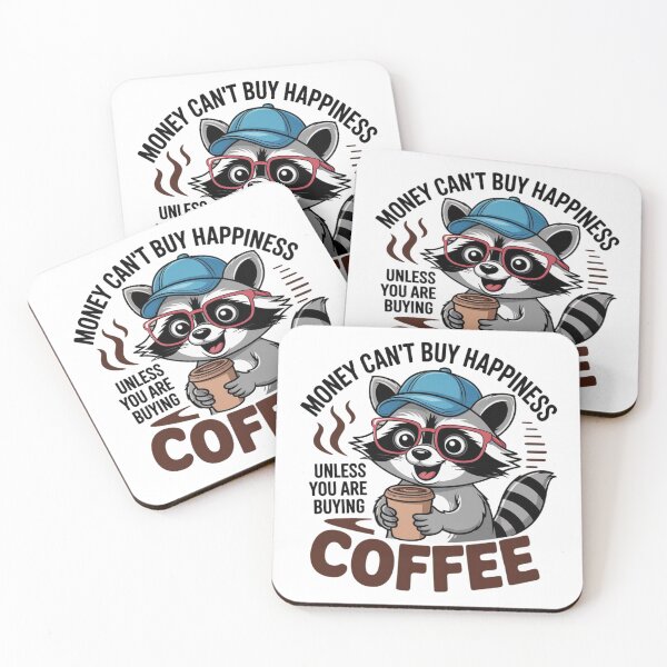 Item preview, Raccoon and Coffee | T-Shirt designed and sold by NicolasGlowArt.