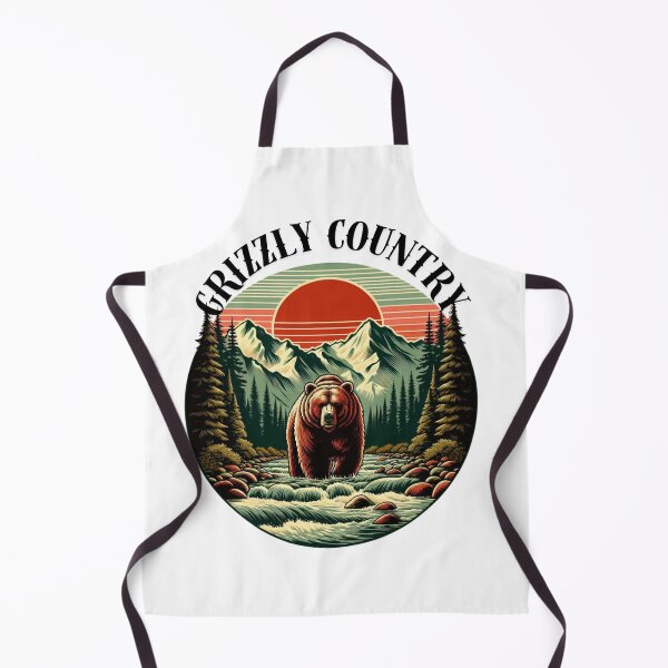 Item preview, Grizzly Country – Vintage Bear in Mountain Landscape designed and sold by JenniferCreaArte .