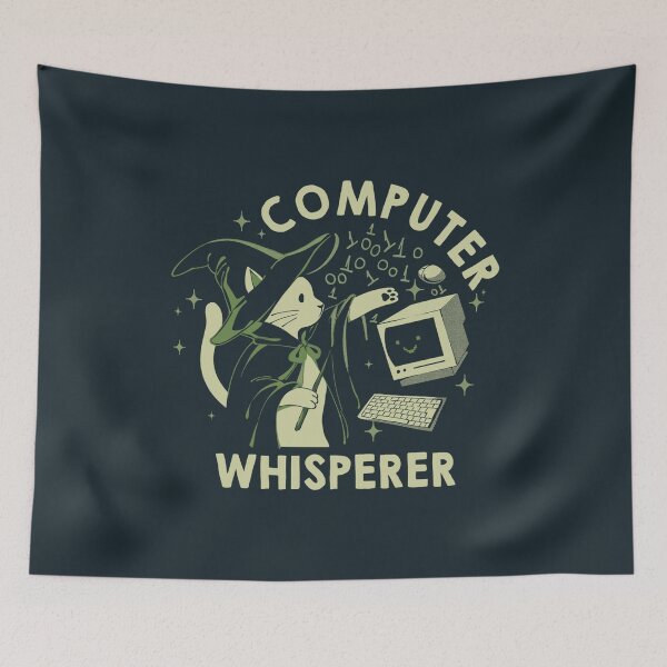 Item preview, Computer Whisperer Funny Cat by Tobe Fonseca designed and sold by Tobe Fonseca®.