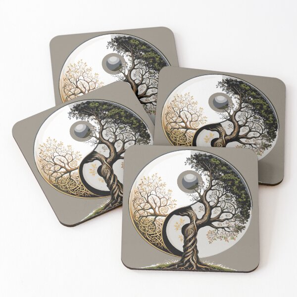Item preview, Taijitu Tree - Yin-Yang Symbol made from a Celtic Tree of Life designed and sold by JoanNinjaHen.