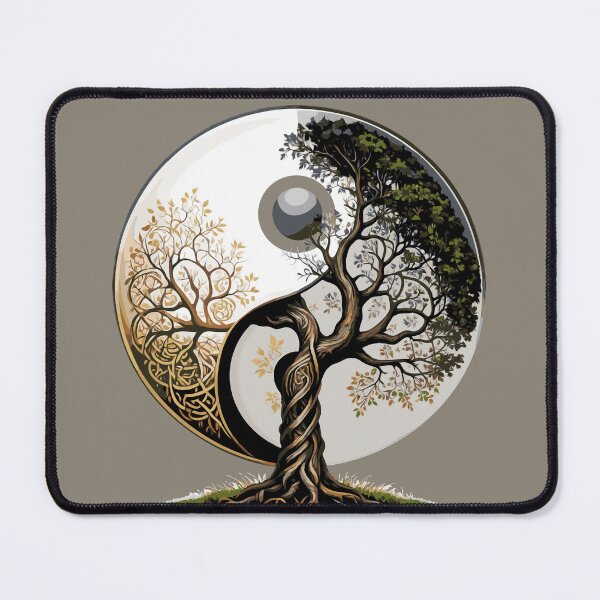 Item preview, Taijitu Tree - Yin-Yang Symbol made from a Celtic Tree of Life designed and sold by JoanNinjaHen.