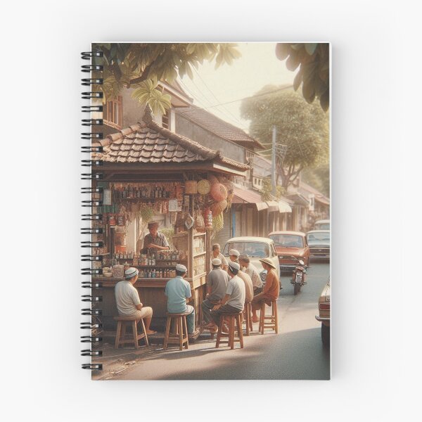 Item preview, Vibrant 1970s Denpasar – AI Artwork Colorful Roadside Café Scene for City Lovers, Travelers, and Vintage Enthusiasts designed and sold by knalpot-design.