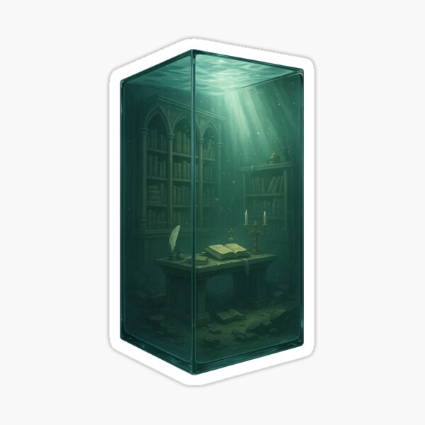 Item preview, glass parallelepiped underwater library designed and sold by IMLWo.