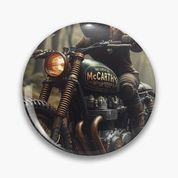 Item preview, Scrambler McCarthy Motorcycle on wooded Trail designed and sold by Outlandishrob.