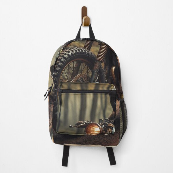 Item preview, Scrambler McCarthy Motorcycle on wooded Trail designed and sold by Outlandishrob.