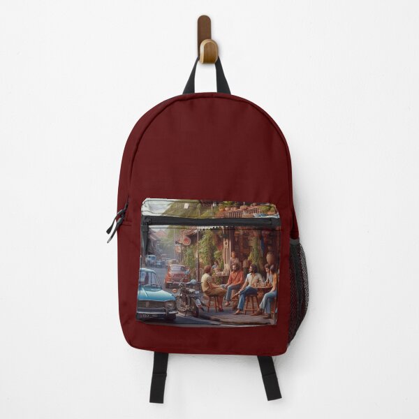 Item preview, Vibrant 1970s Denpasar – AI Artwork Colorful Roadside Café Scene for City Lovers, Travelers, and Vintage Enthusiasts designed and sold by knalpot-design.
