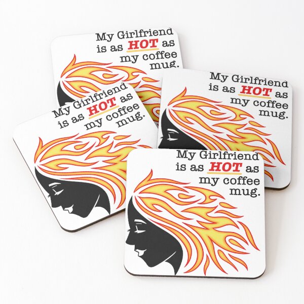 Item preview, "My Girlfriend Is as HOT as My Coffee Mug" Funny Love Sticker designed and sold by SunStarDesigns.