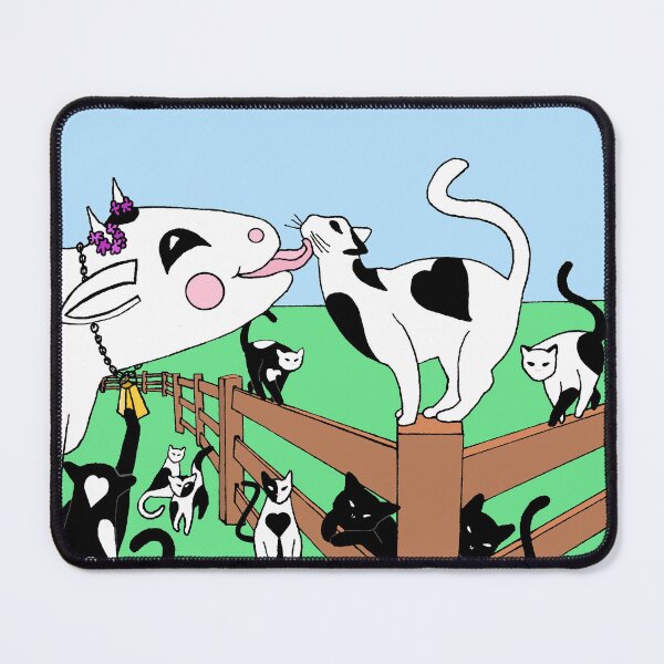 Item preview, Nine Harlequin Heart Cats with a Happy Cow designed and sold by JoyousArt4u.