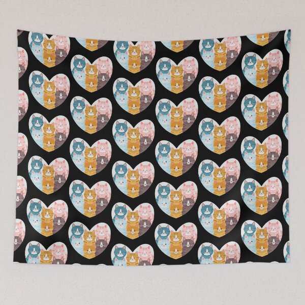 Item preview, Lots of Cats on a Love Heart designed and sold by jazzydevil.
