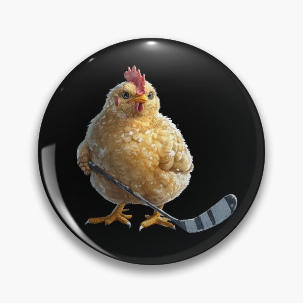 Aperçu de l'œuvre Poulet drôle jouant au hockey – Dessin animé animalier sportif mignon créée et vendue par VikArt7.