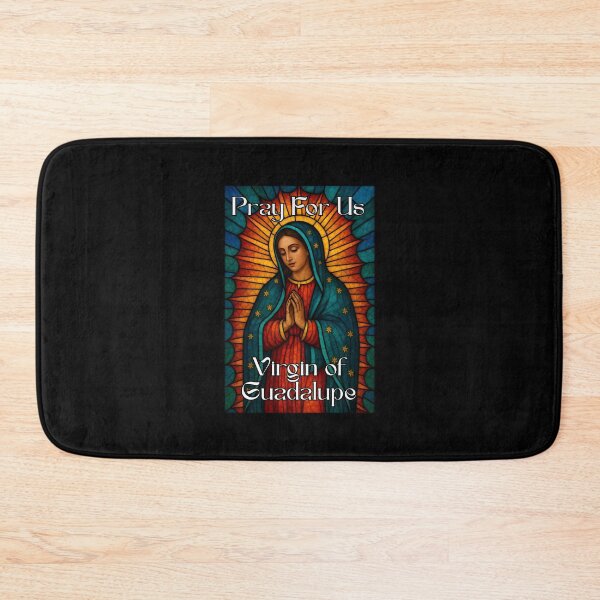 Item preview, Our Lady of Guadalupe Stained Glass Art - Spiritual and Devotional Print Pray For Us designed and sold by Psycho-Crazy.