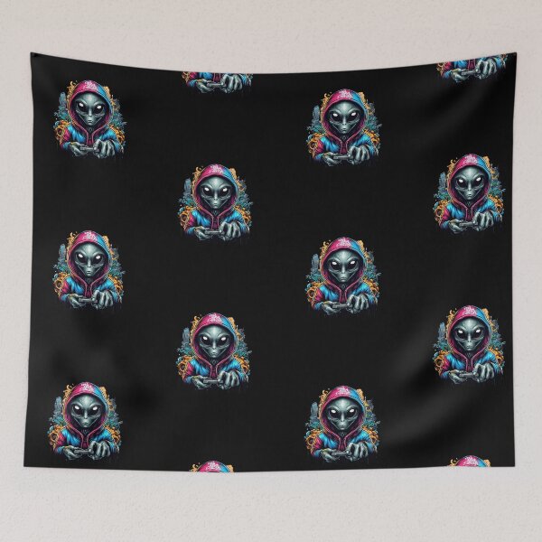 Item preview, Cosmic Enigma: Hooded Alien Universe Tee designed and sold by GEM STYLE.