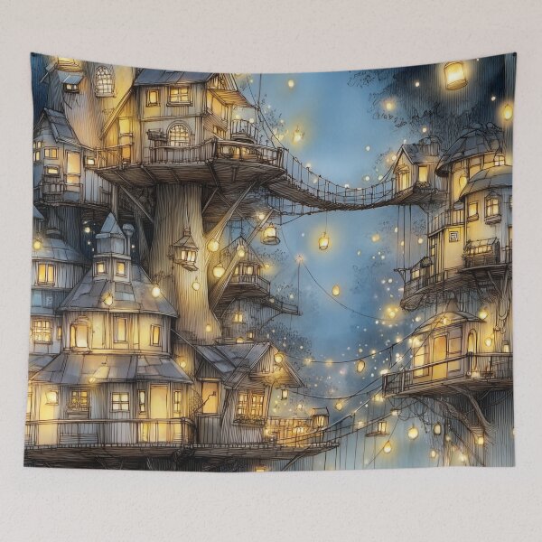 Item preview, Twilight Treehouse Village designed and sold by SporeandCanvas.
