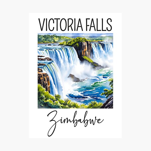 Item preview, A Watercolor Design of Victoria Falls - Zimbabwe  designed and sold by Sketch-Shack.