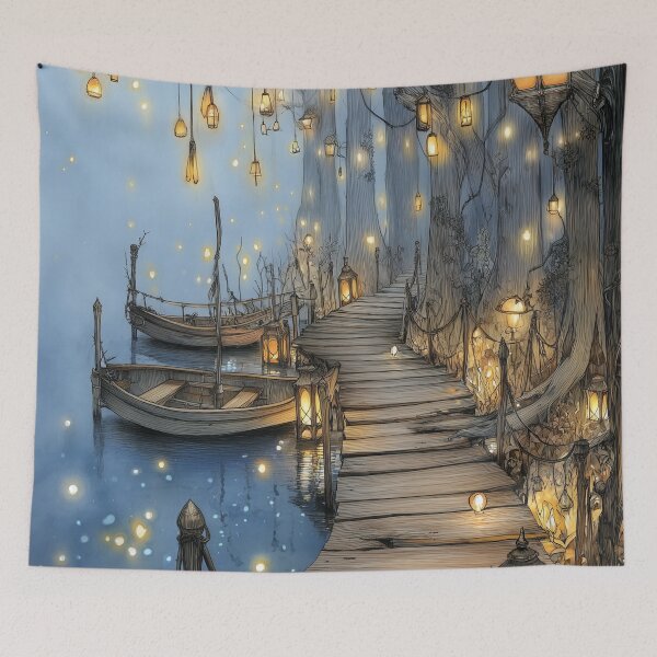 Item preview, Whispering Dock of the Fairy Lake designed and sold by SporeandCanvas.