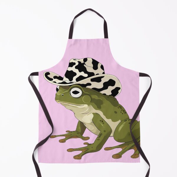 Item preview, frog in a cow print cowboy hat on pink background designed and sold by Lizzilzil.