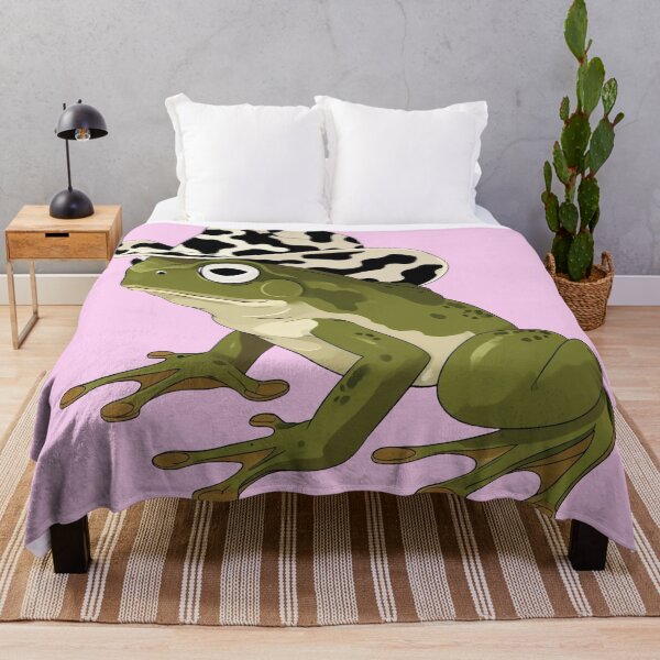 Item preview, frog in a cow print cowboy hat on pink background designed and sold by Lizzilzil.
