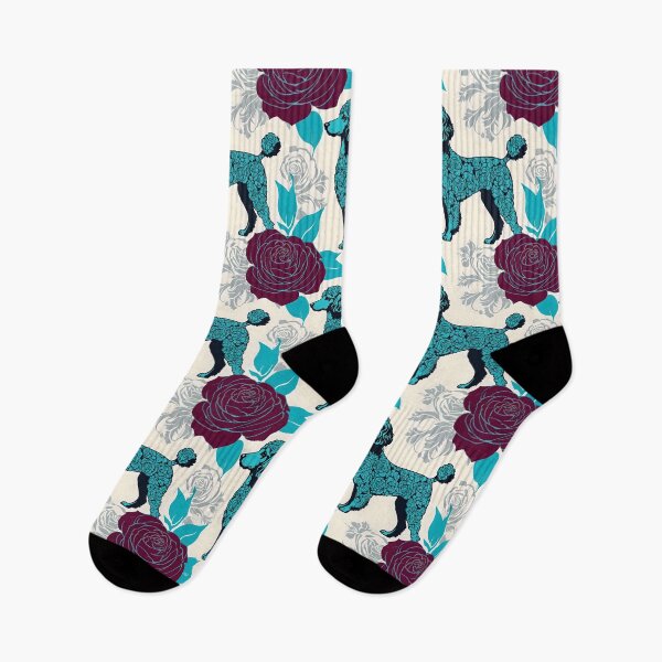 Item preview, Roses Turquoise Poodle With Burgundy Roses designed and sold by DesignsByPrnces.