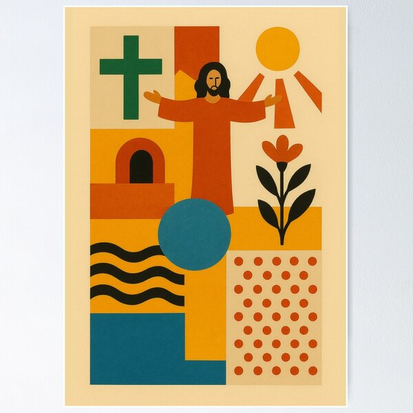 Item preview, The Resurrection – Mid-Century Modern Biblical Poster designed and sold by Benja & Co..
