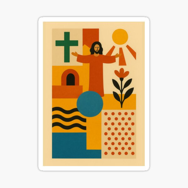 Item preview, The Resurrection – Mid-Century Modern Biblical Poster designed and sold by Benja & Co..