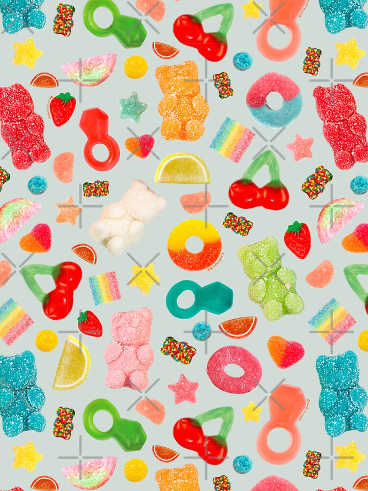 Thumbnail 4 of 4, iPhone Case, Candy Print in Blue designed and sold by doodlebymeg.