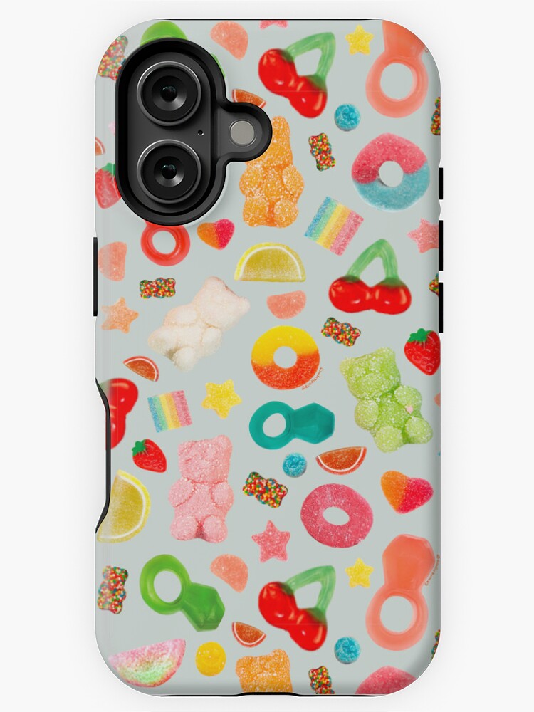 Thumbnail 1 of 4, iPhone Case, Candy Print in Blue designed and sold by doodlebymeg.