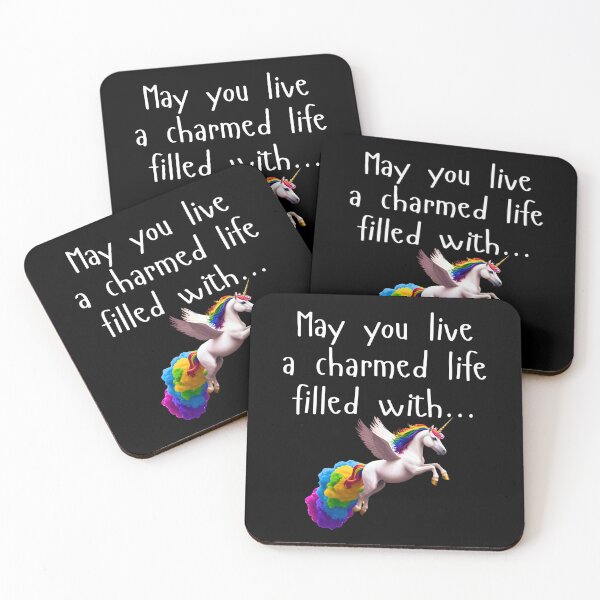 Item preview, Funny Rainbow Farting Unicorn – Charmed Life Quote Design designed and sold by Fredster1966.