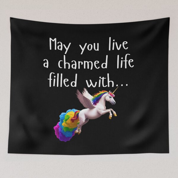 Item preview, Funny Rainbow Farting Unicorn – Charmed Life Quote Design designed and sold by Fredster1966.