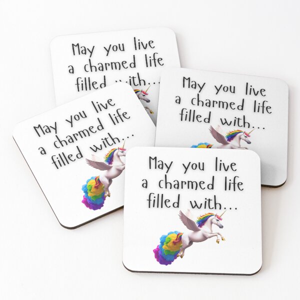 Item preview, Funny Rainbow Farting Unicorn – Charmed Life Quote Design designed and sold by Fredster1966.