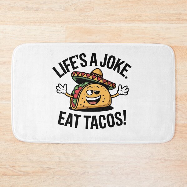Item preview, Funny Taco Life's a Joke Eat Tacos Sombrero Cartoon Design designed and sold by badburropress.