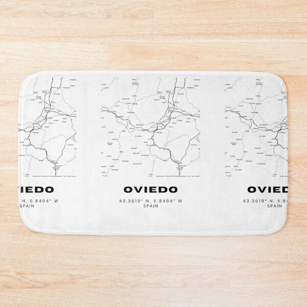 Item preview, Oviedo Spain Minimalist Black & White Map Print designed and sold by RM-Journey.
