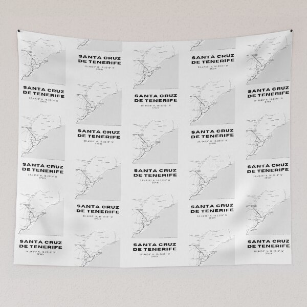 Item preview, Santa Cruz de Tenerife Spain Minimalist Black & White Map Print designed and sold by RM-Journey.