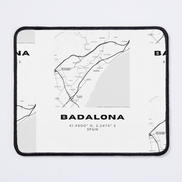 Item preview, Badalona Spain Minimalist Black & White Map Print designed and sold by RM-Journey.