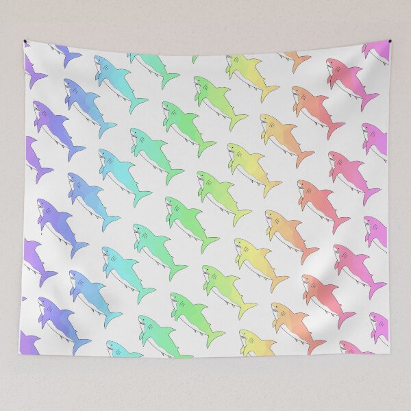 Item preview, Cute  ainbow Shark Pattern designed and sold by Sartoris Art.