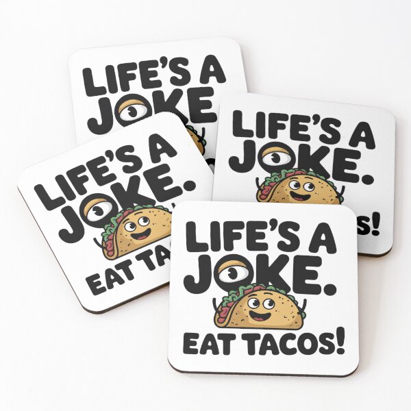 Item preview, Funny Life’s a Joke Eat Tacos Cartoon Cute Taco designed and sold by badburropress.
