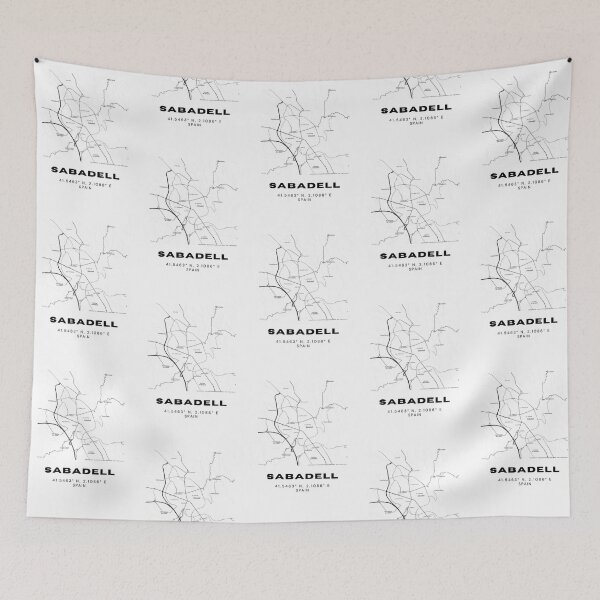 Item preview, Sabadell Spain Minimalist Black & White Map Print designed and sold by RM-Journey.