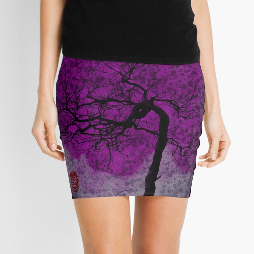 Cherry Tree Sky Mini Skirt
