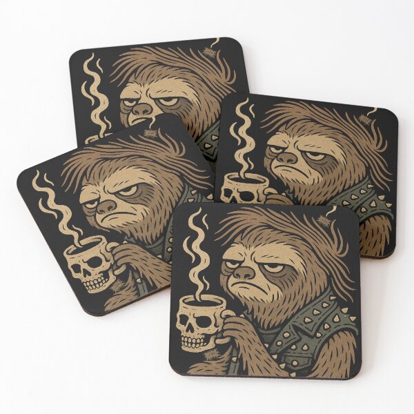 Artikelvorschau, Grumpy Metal AF Faultier Kaffeeschädel entworfen und verkauft von Brutal-Apparel.